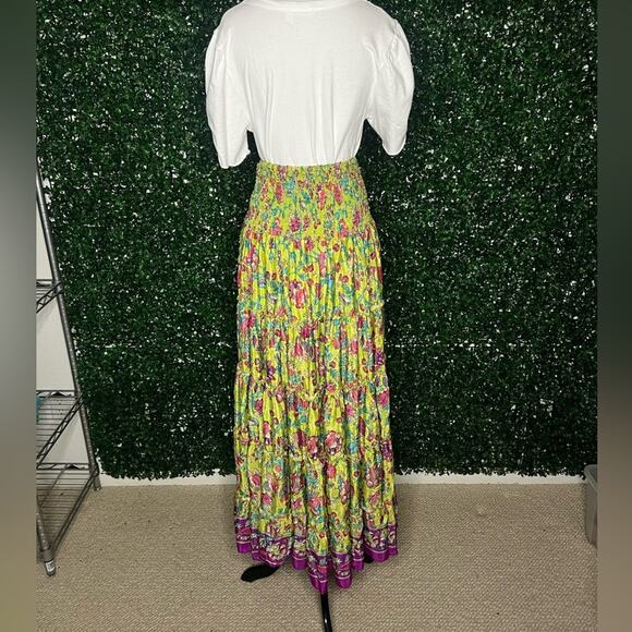 *NWT Women’s Boho Zury Indian Tropic Long Skirt with Elastic Waist – One Size - Picture 5 of 9
